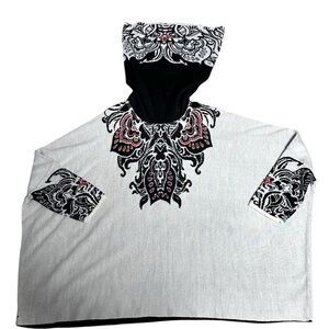 Textil Sulca 100% Baby Alpaca Poncho Sweater OS Ethnic Peasant Boho Cowl Neck